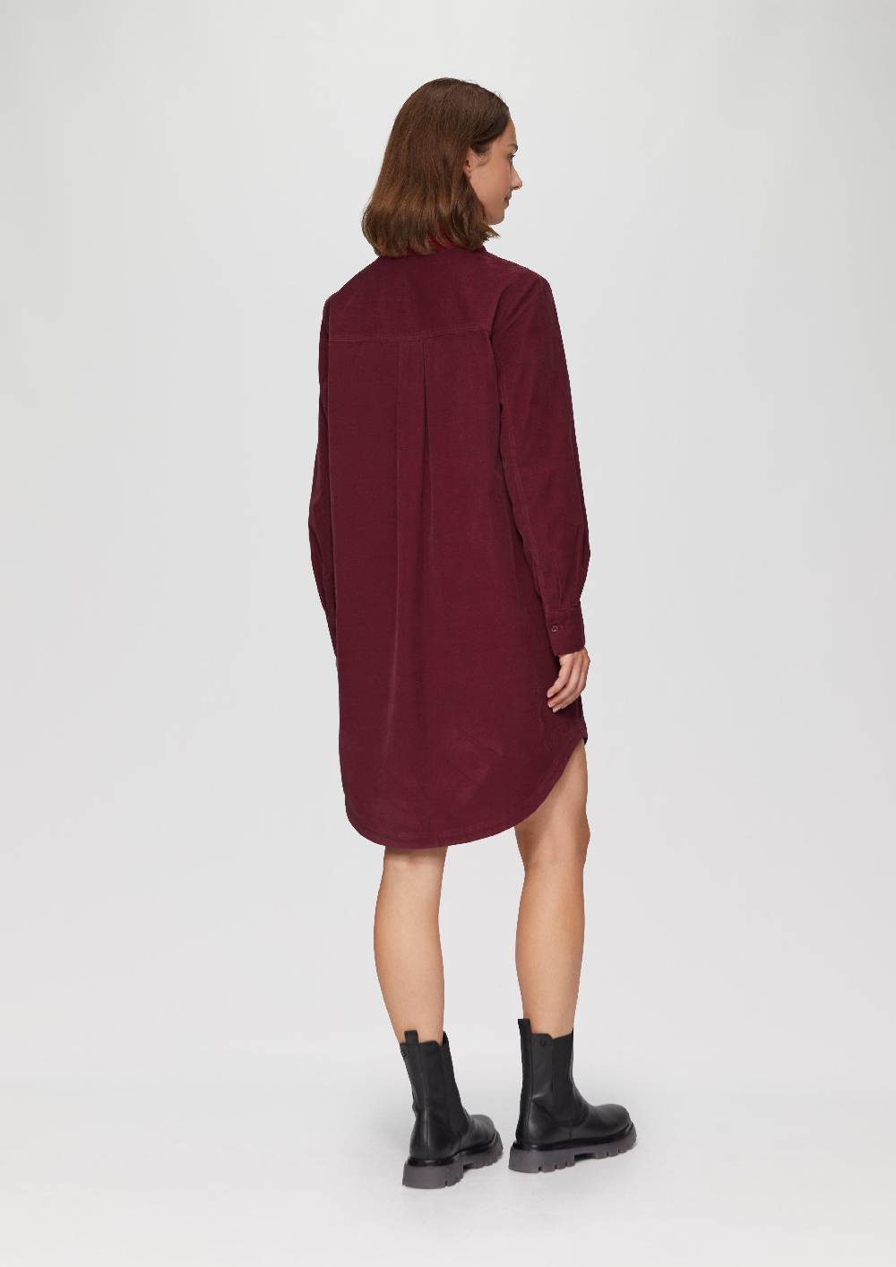 S.Oliver Hemdblusenkleid aus Feincord mit seitlichen Eingrifftaschen Black Friday