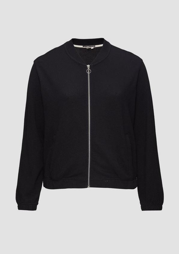S.Oliver Strukturierter Sweat-Blouson aus Baumwollmix Weihnachtsangebot
