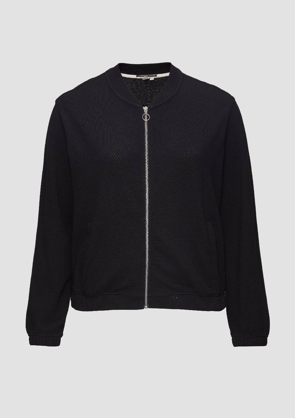 S.Oliver Strukturierter Sweat-Blouson aus Baumwollmix Weihnachtsangebot