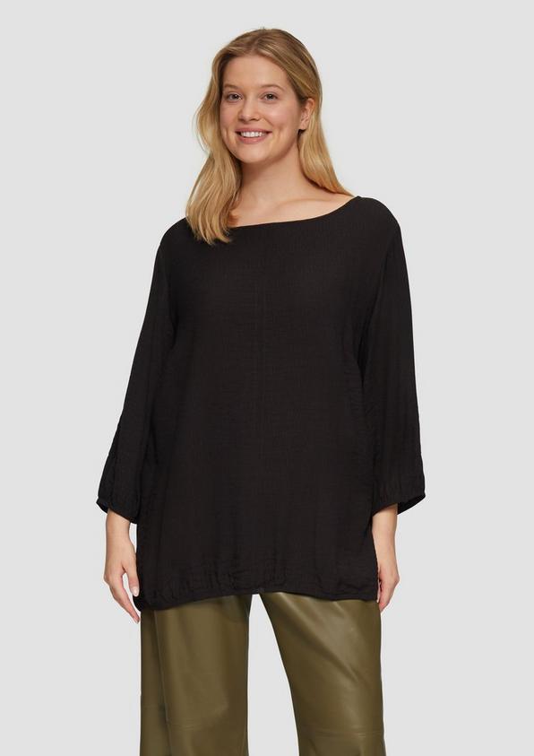 S.Oliver Strukturiertes T-Shirt im Fabricmix mit U-Boot-Ausschnitt Top Angebot