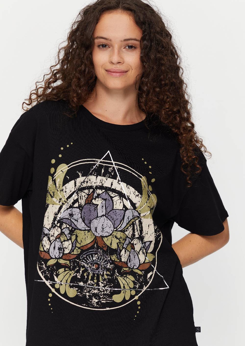 S.Oliver Print-T-Shirt mit überschnittenen Schultern Neueste Mode