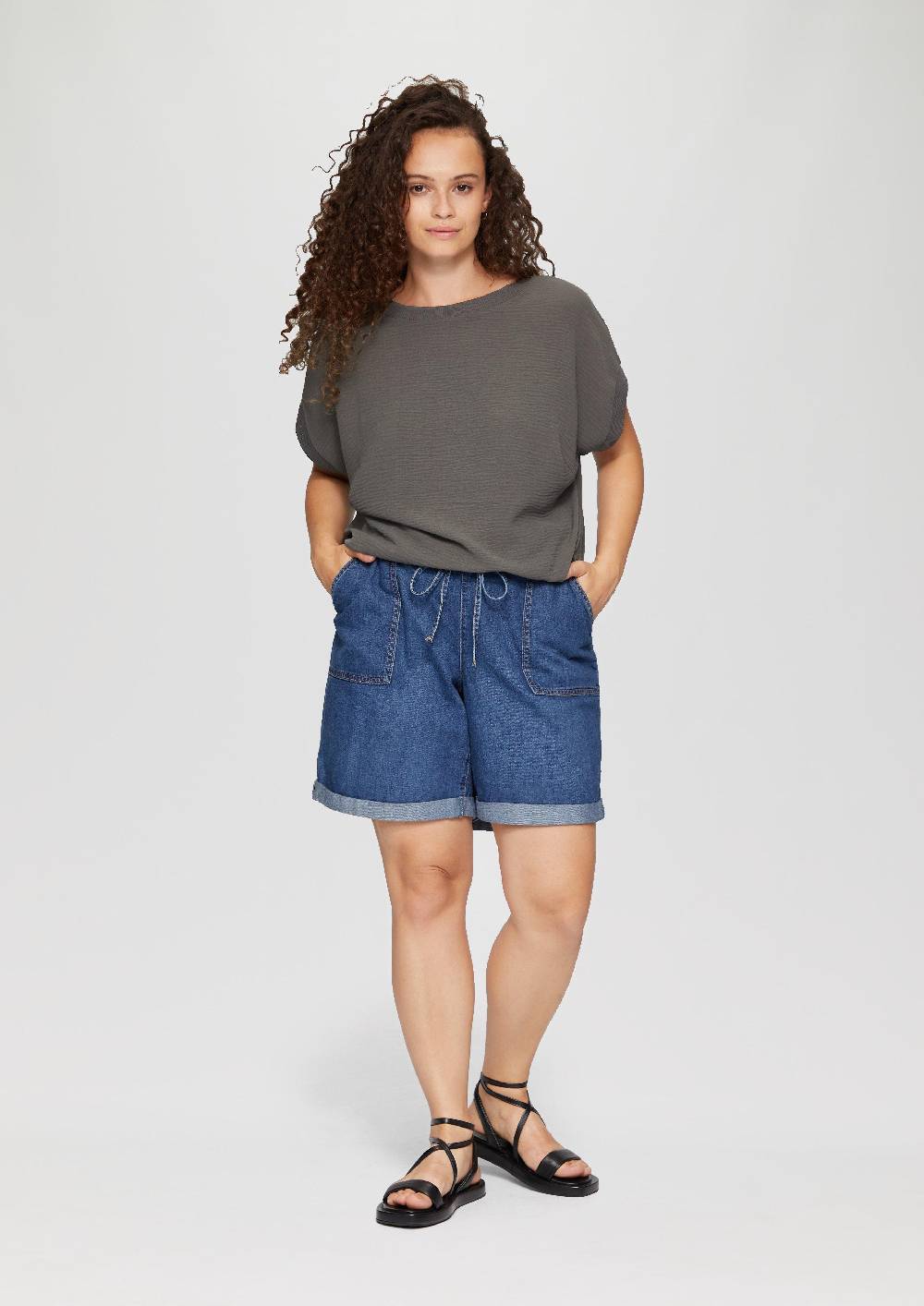 S.Oliver Materialmix-T-Shirt im Loose Fit Online Outlet