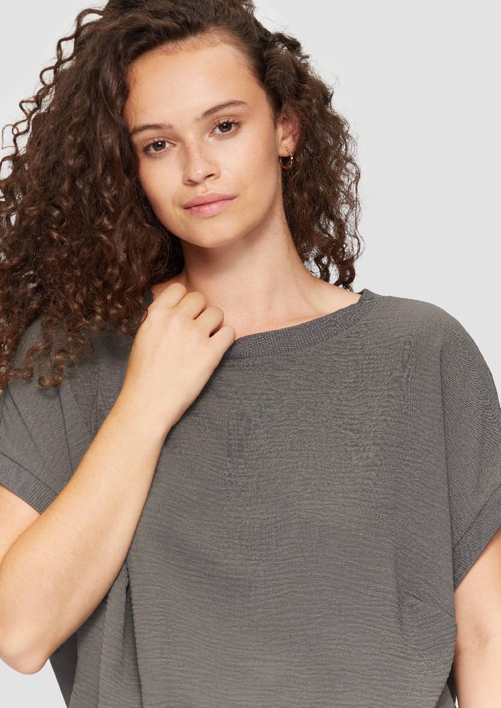 S.Oliver Materialmix-T-Shirt im Loose Fit Online Outlet