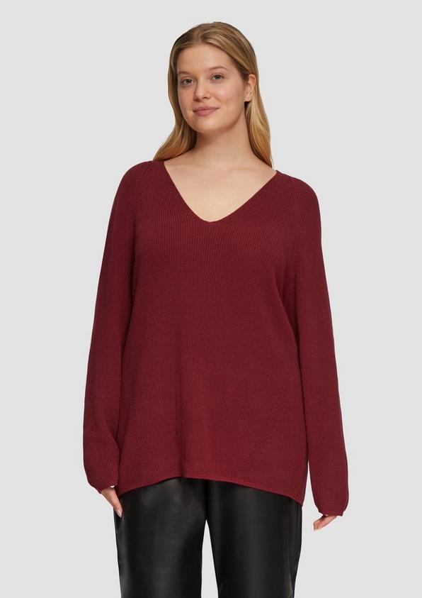 S.Oliver Strickpullover mit V-Ausschnitt im Loose Fit Große Rabatte