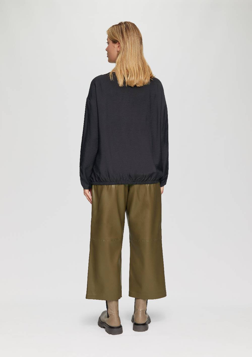 S.Oliver Viskose-Bluse mit elastischem Saum Sonderangebote