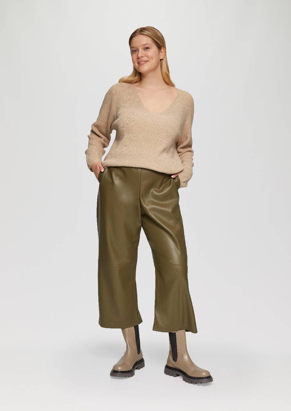 S.Oliver Strickpullover mit V-Ausschnitt im Loose Fit Tiefpreis