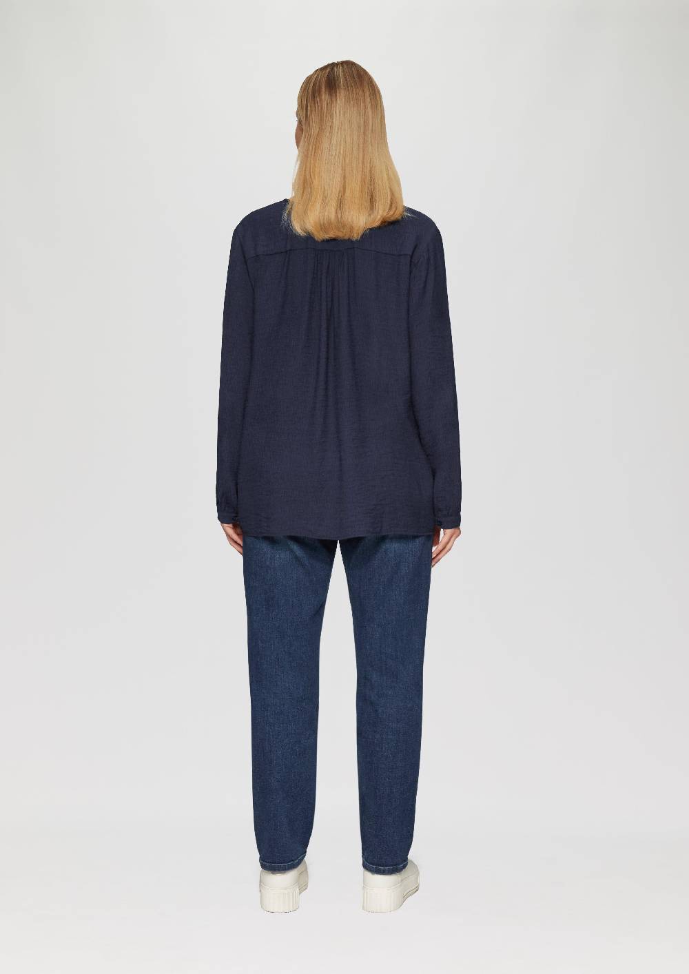 S.Oliver Strukturierte Bluse aus Viskosemix mit Smok Detail Super Sparpreis