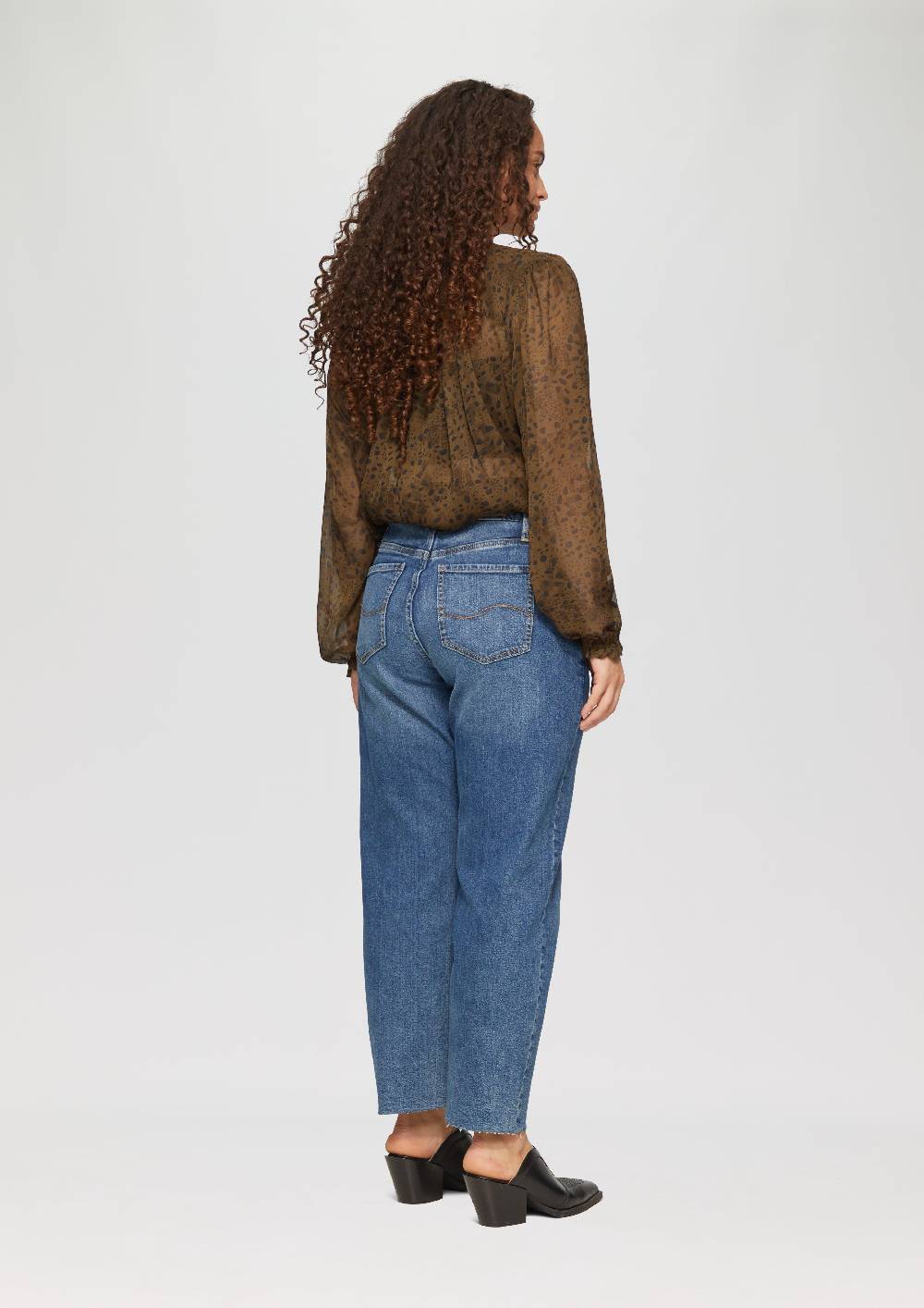 S.Oliver Leicht transparente Chiffonbluse mit Puffärmeln Letzter Tag