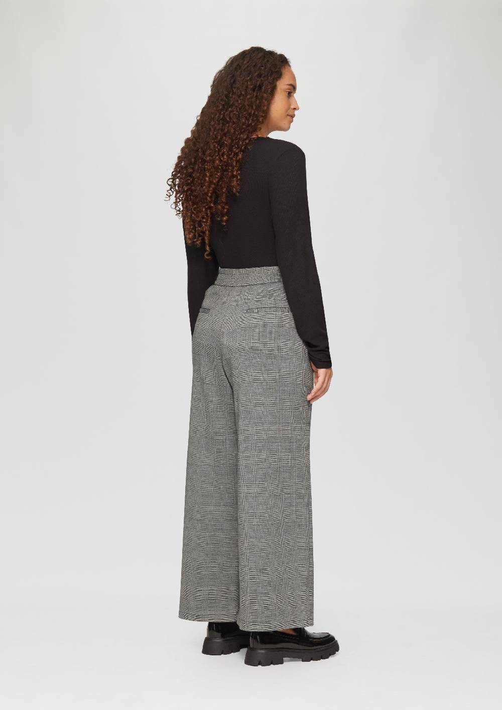 S.Oliver Gemusterte Wide-Leg-Hose aus Interlock-Jersey Bis zu 50% Rabatt