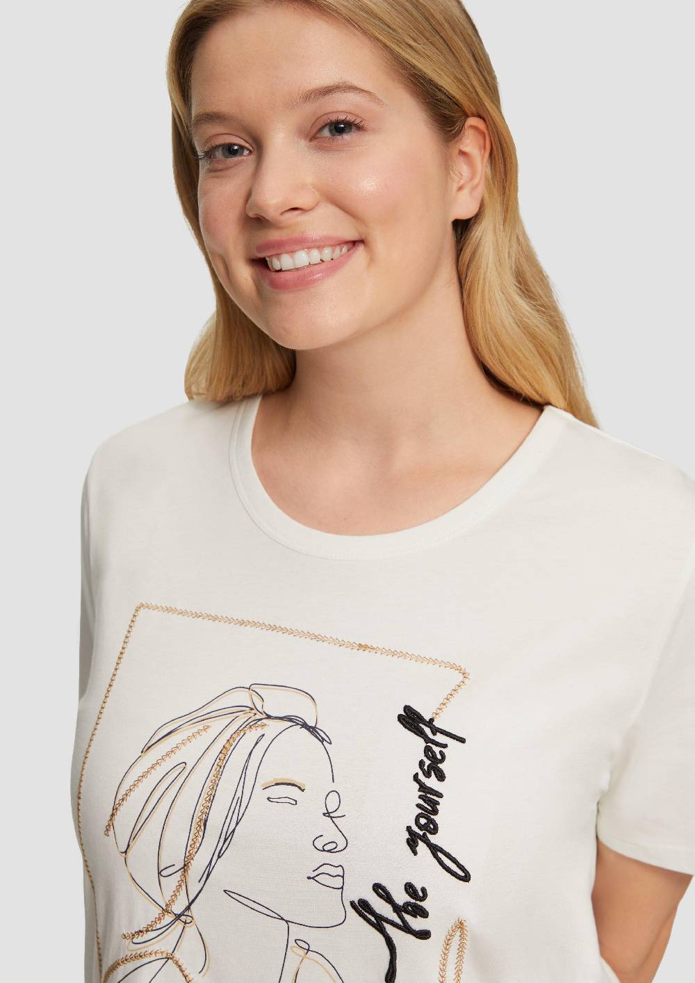 S.Oliver T-Shirt mit Stickerei-Artwork Kostenloser Versand international