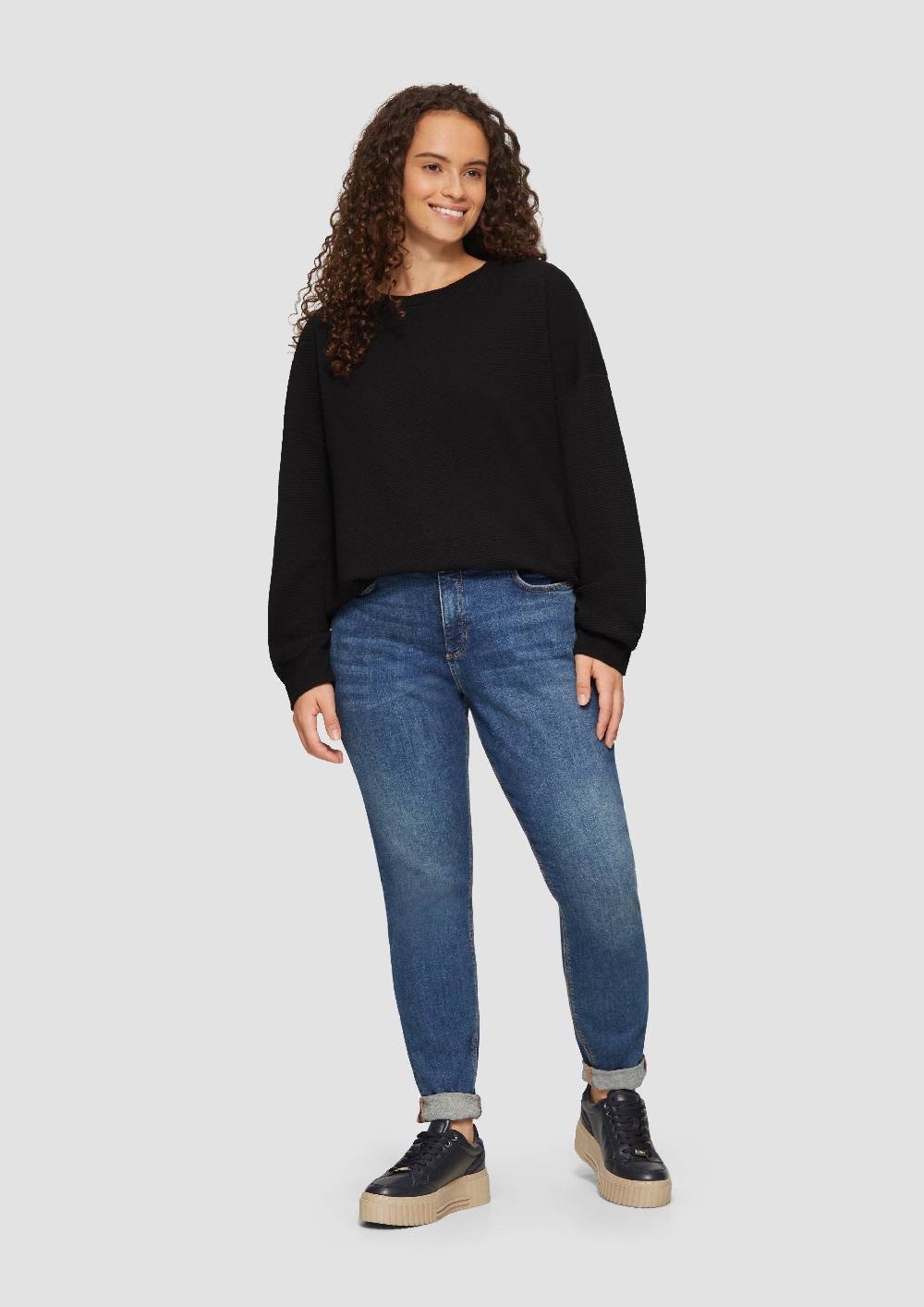 S.Oliver Loose Fit-Sweatshirt mit Struktur Rabatte dieses Monats