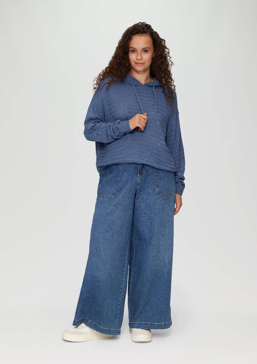 S.Oliver Strukturierter Strickpullover mit Kapuze Outlet