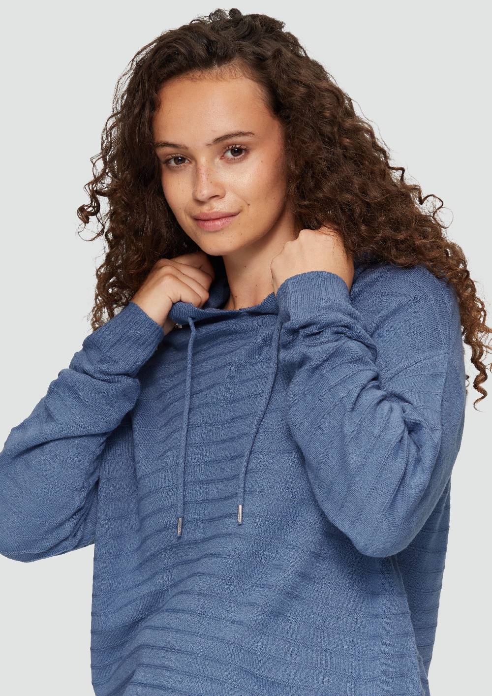 S.Oliver Strukturierter Strickpullover mit Kapuze Outlet