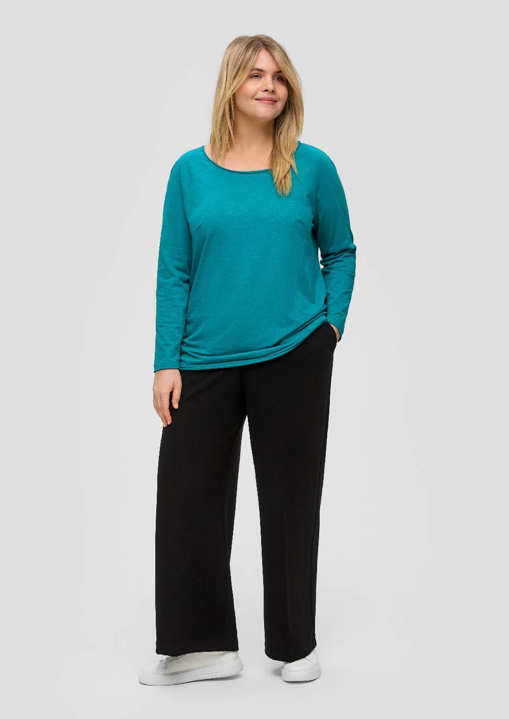 S.Oliver Longsleeve mit Flammgarn-Struktur Schlussverkauf