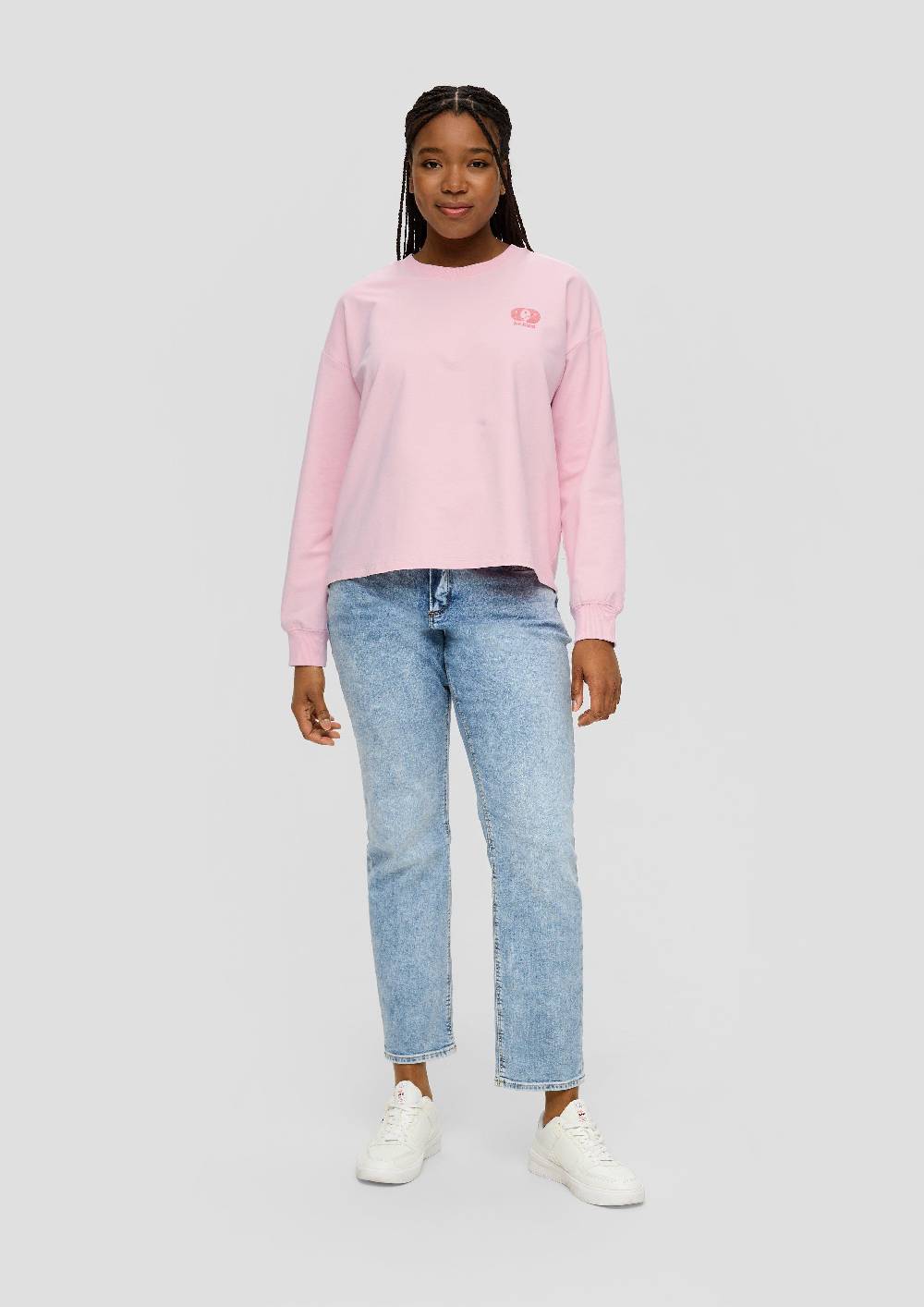 S.Oliver Sweatshirt im Boxy Cut mit Rückenprint Günstiger Verkauf