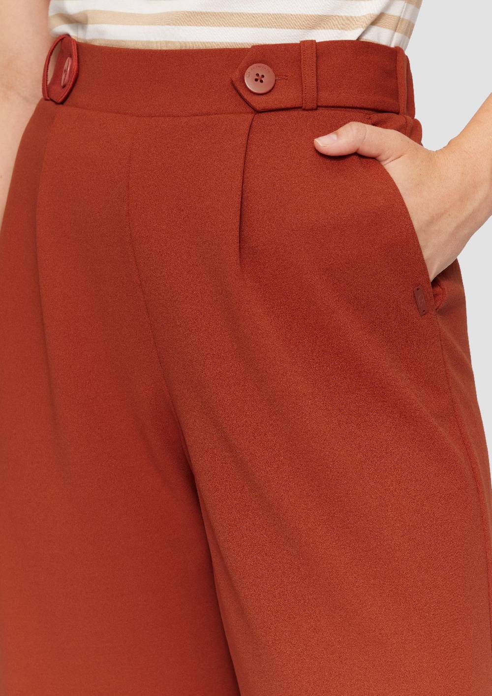 S.Oliver Elastische Wide-Leg-Hose aus Crêpe Meist gekauft