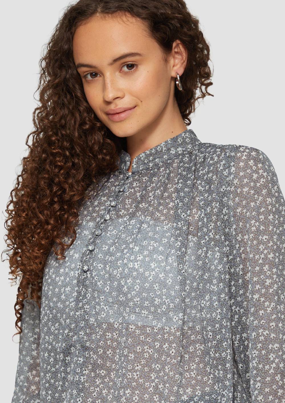 S.Oliver Leicht transparente Chiffonbluse mit Puffärmeln Kostenloser Versand