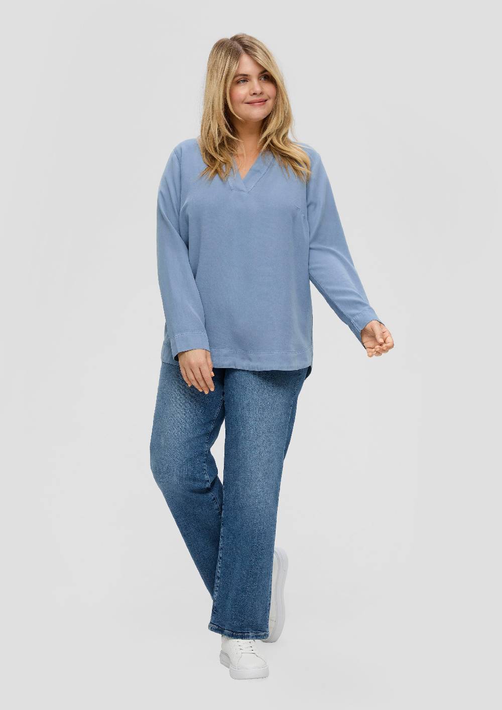 S.Oliver Lyocellbluse mit Tunika-Ausschnitt Sonderangebot