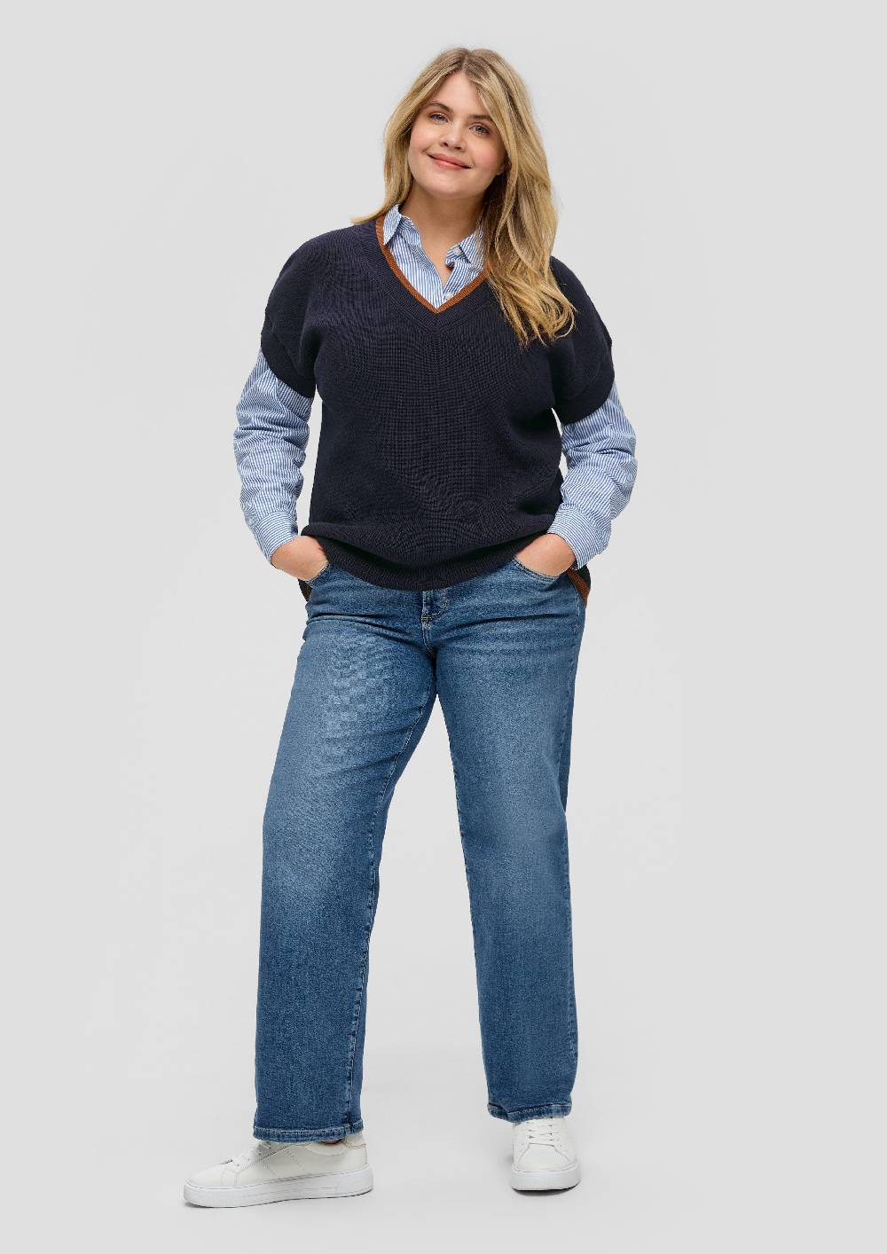 S.Oliver Pullover mit V-Ausschnitt Preisnachlass