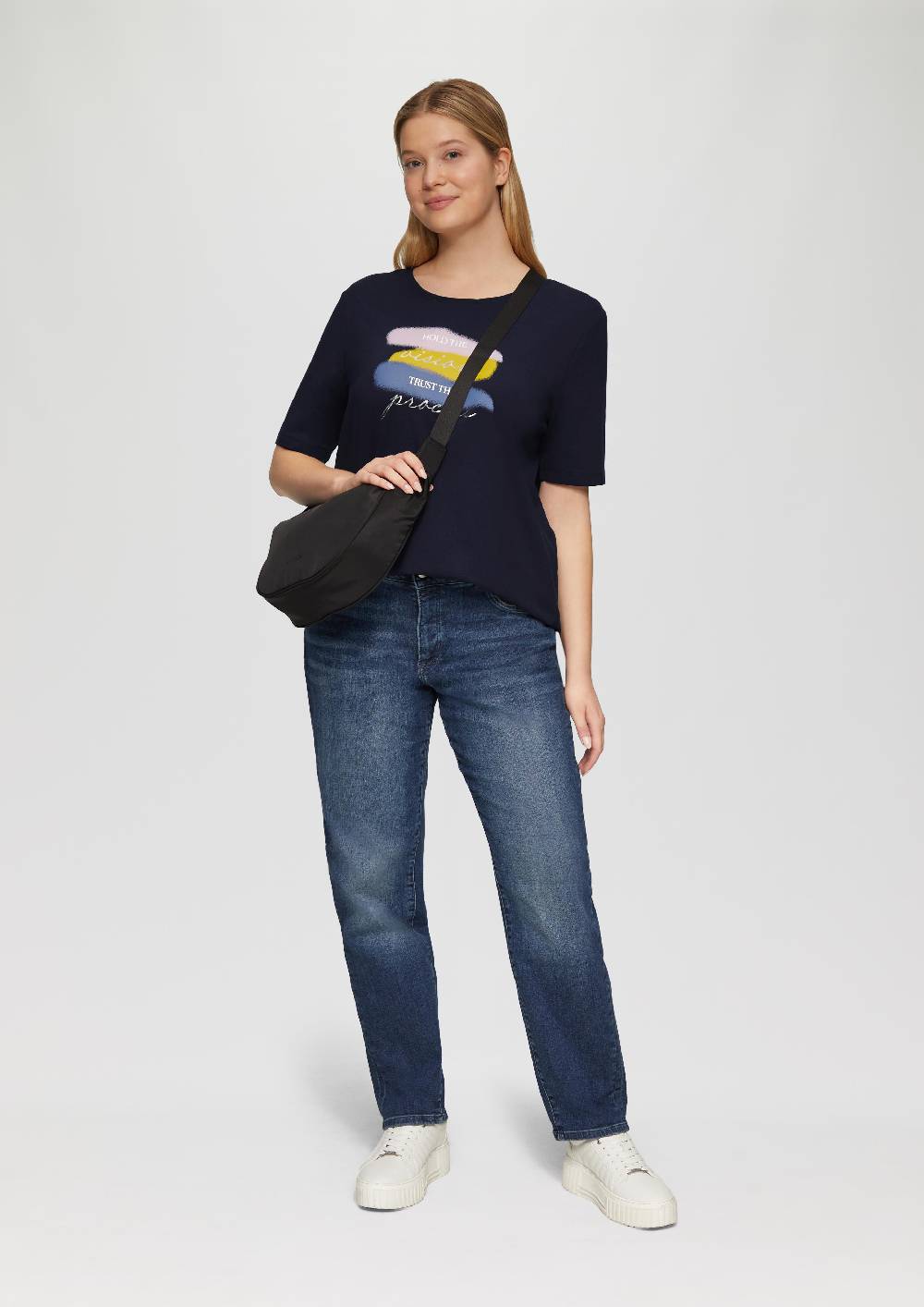S.Oliver T-Shirt mit Rundhalsausschnitt und Front-Print Black Friday