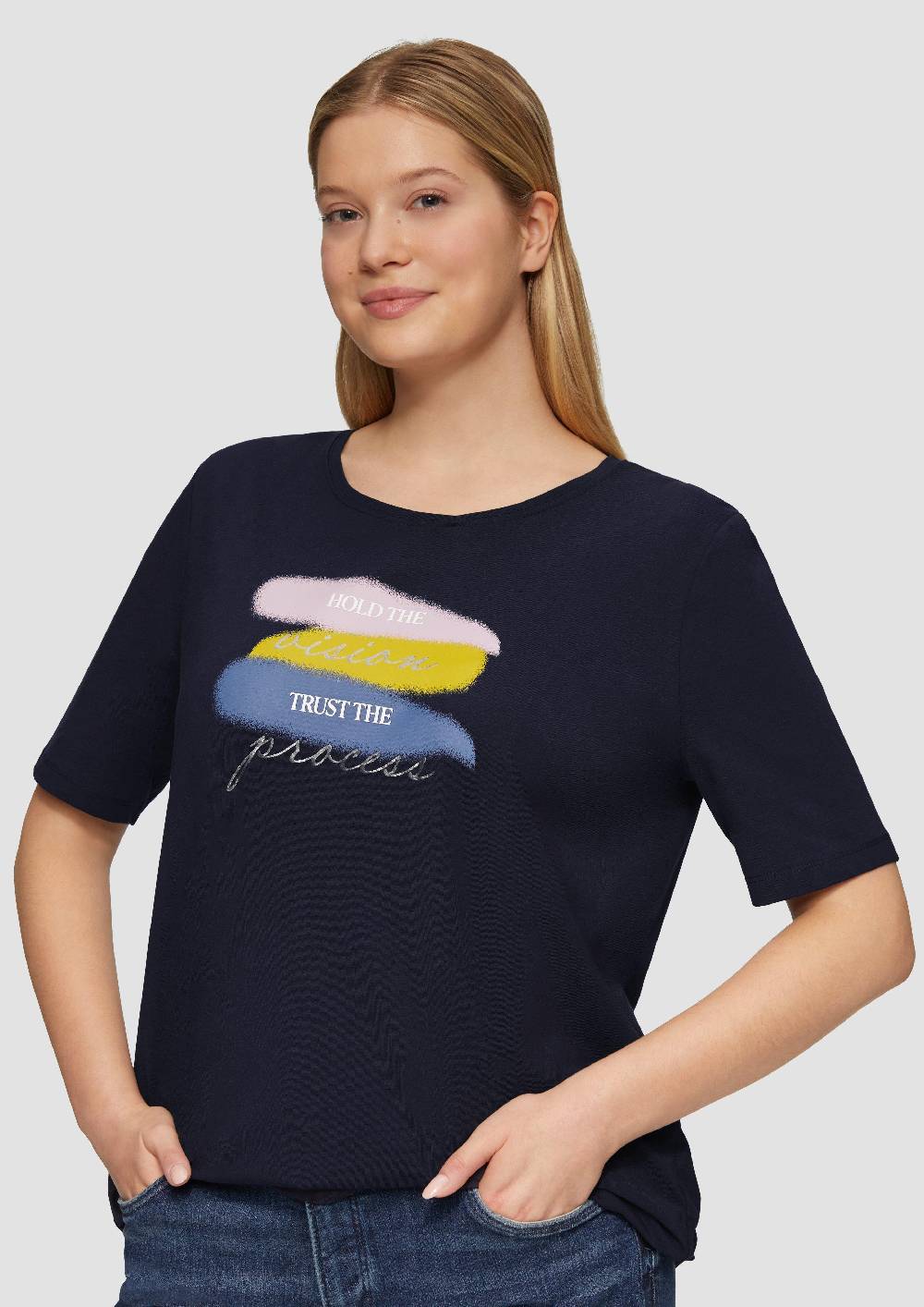 S.Oliver T-Shirt mit Rundhalsausschnitt und Front-Print Black Friday