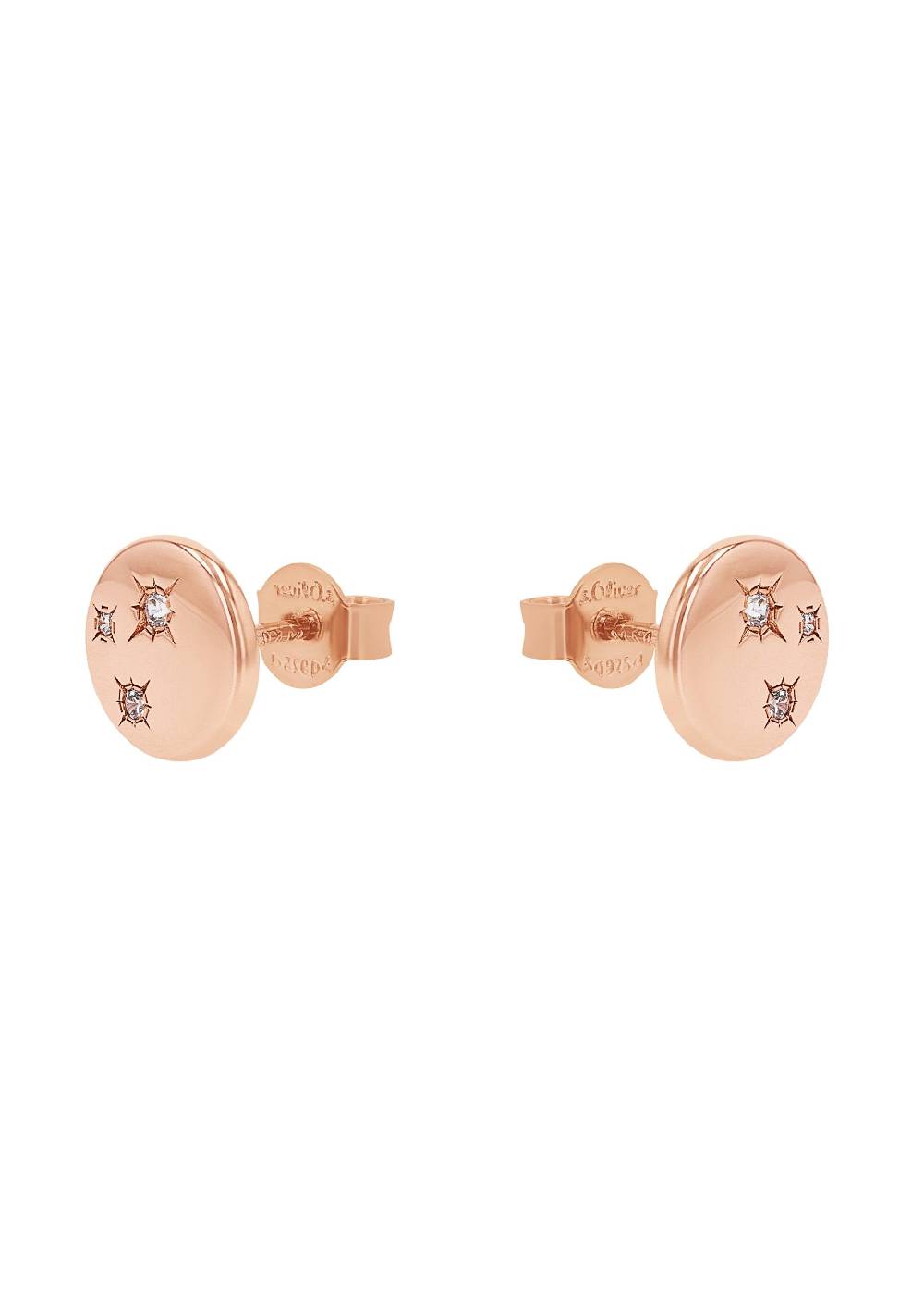 S.Oliver rosévergoldete Silber-Ohrstecker mit Stern-motiv Sonderangebot