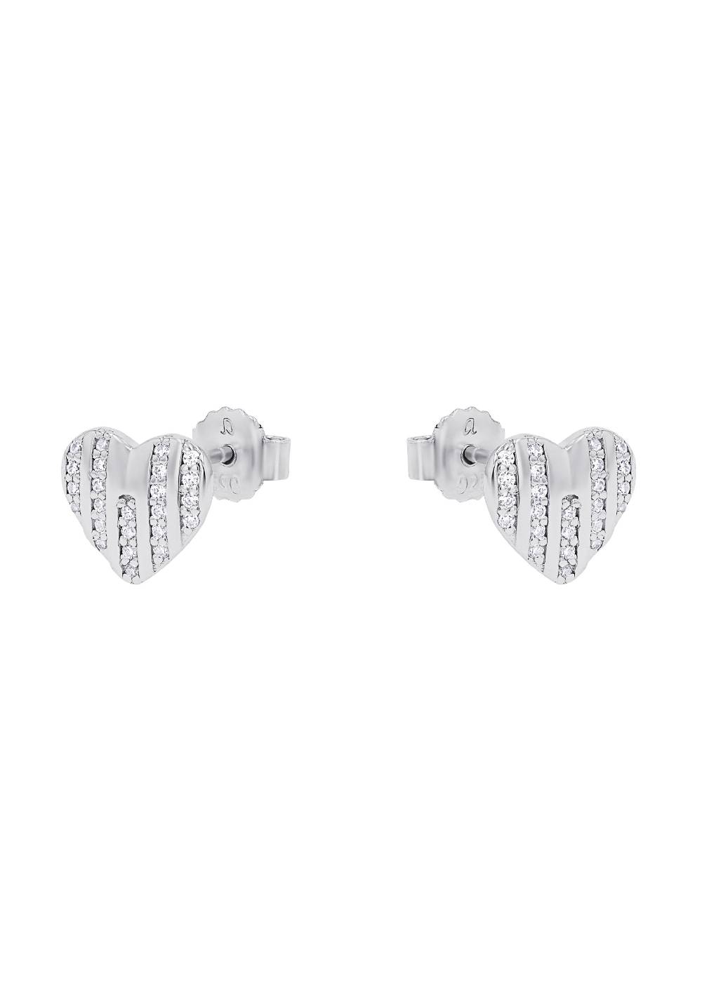 S.Oliver Silber-Ohrstecker mit Zirkonia-Steinen in Herzform Online Shopping