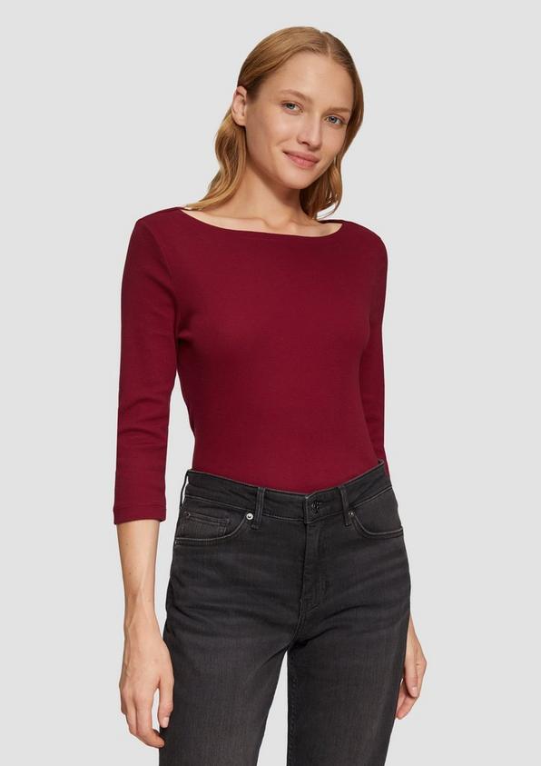 S.Oliver T-Shirt mit 3/4-Arm und U-Boot Ausschnitt Online Outlet