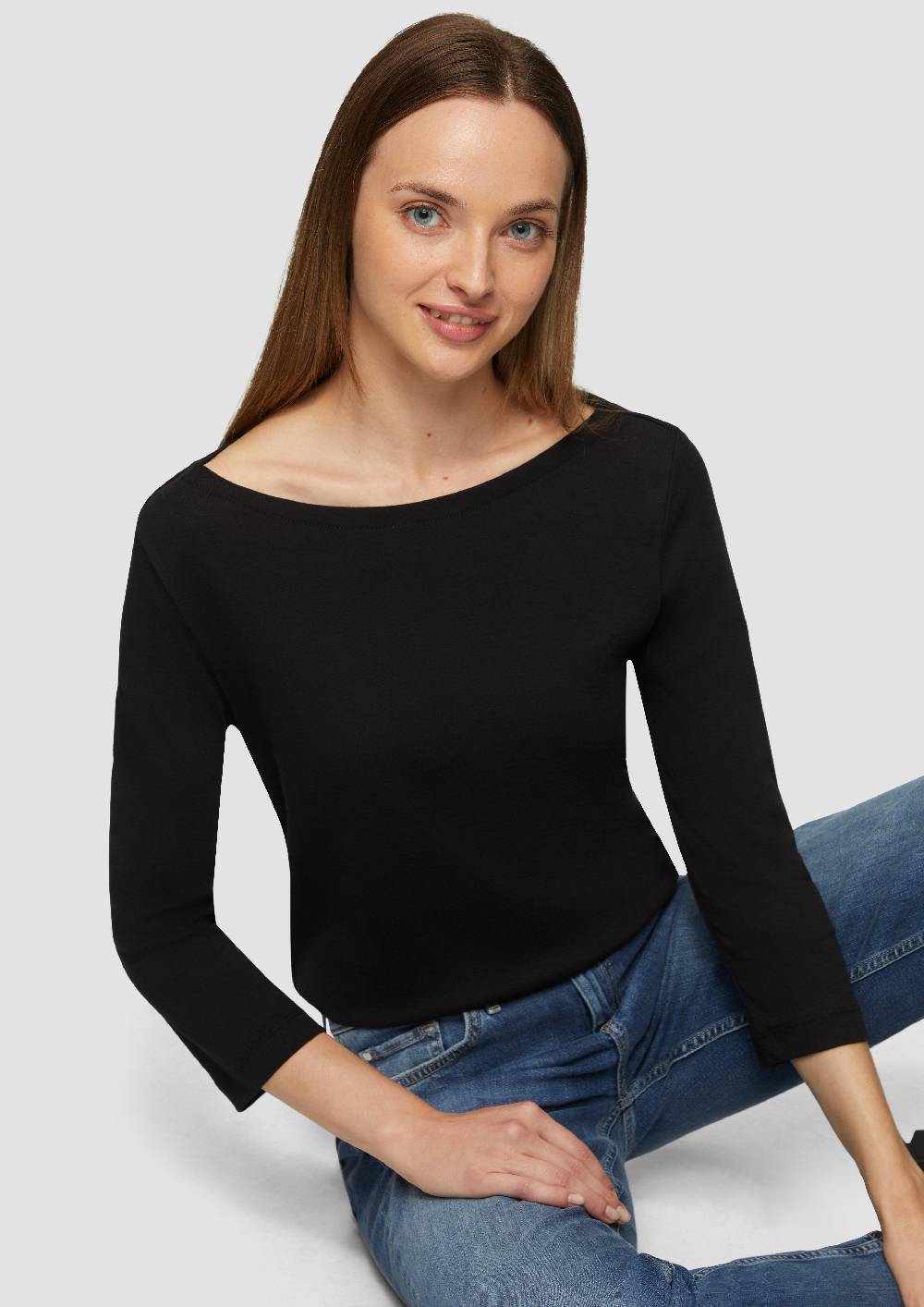 S.Oliver T-Shirt mit 3/4-Arm und U-Boot Ausschnitt Bestseller