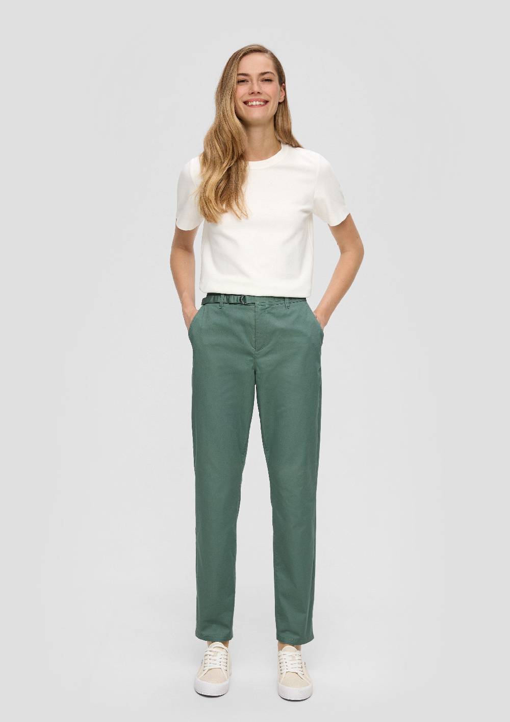 S.Oliver Chino mit Gürtel aus Baumwollstretch Saisonale Angebote