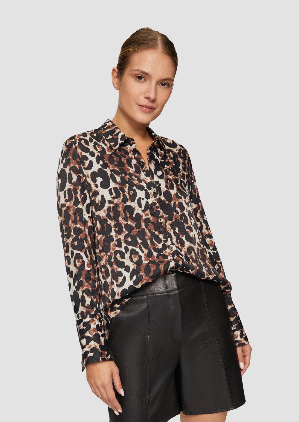 S.Oliver Hemdbluse mit Leo-Print Sonderangebote