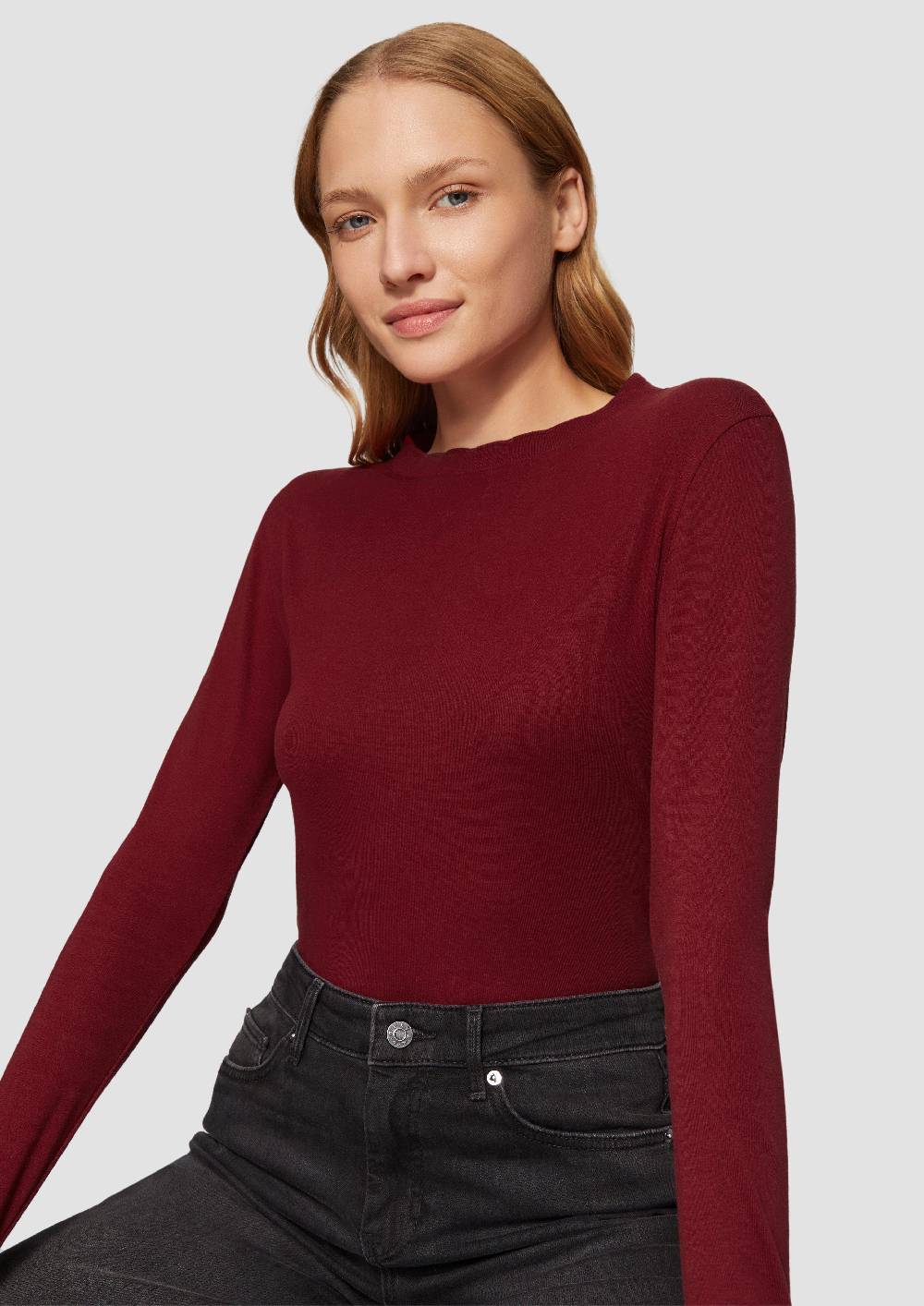 S.Oliver Langarmshirt mit Muschelkante Tiefpreis