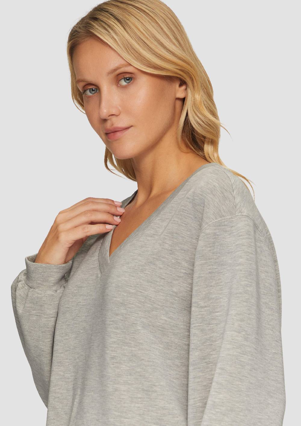 S.Oliver Scuba-Sweatshirt mit V-Ausschnitt Super Sparpreis