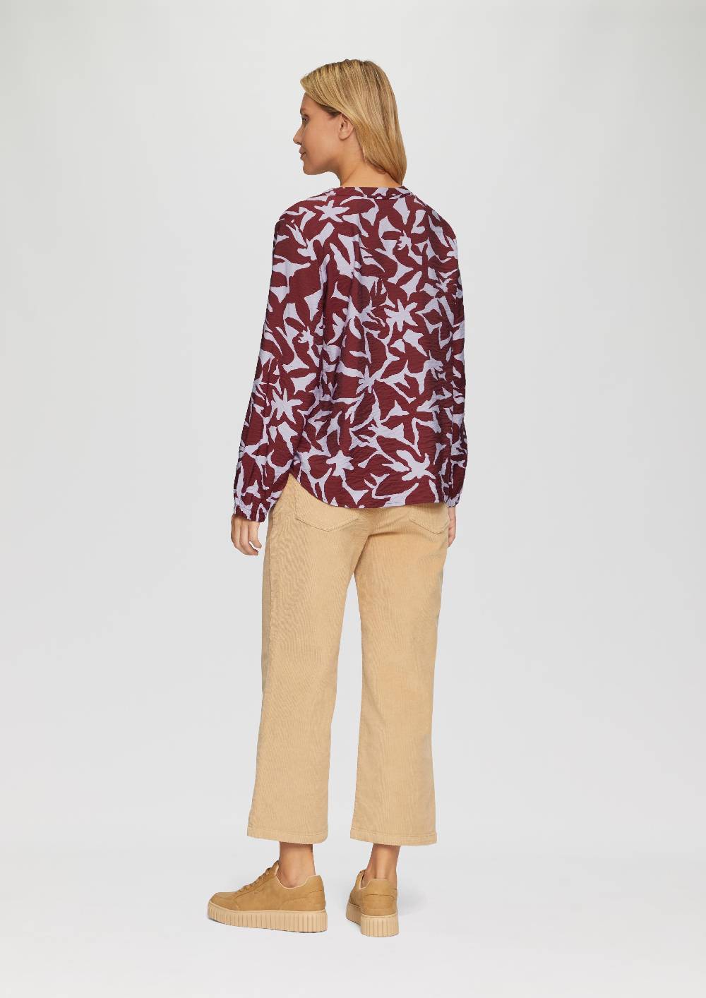 S.Oliver Strukturierte Viskose-Bluse mit All-over-Print Kostenlose Rückgabe