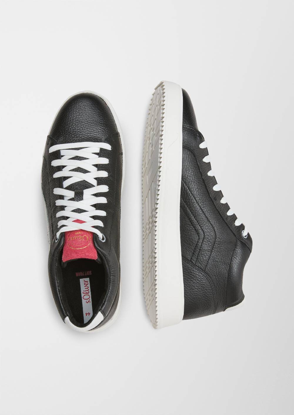 S.Oliver Leder-Sneaker mit Kontrast-Details Muttertagsangebot