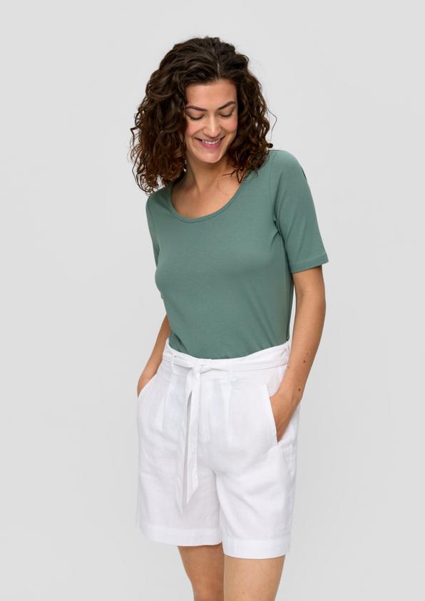 S.Oliver Elastisches Jersey-Shirt mit U-Ausschnitt Sonderangebot der Fabrik