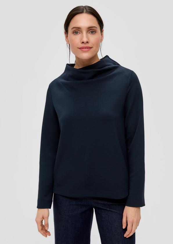 S.Oliver Sweatshirt mit Wasserfall-Kragen Günstiger Verkauf