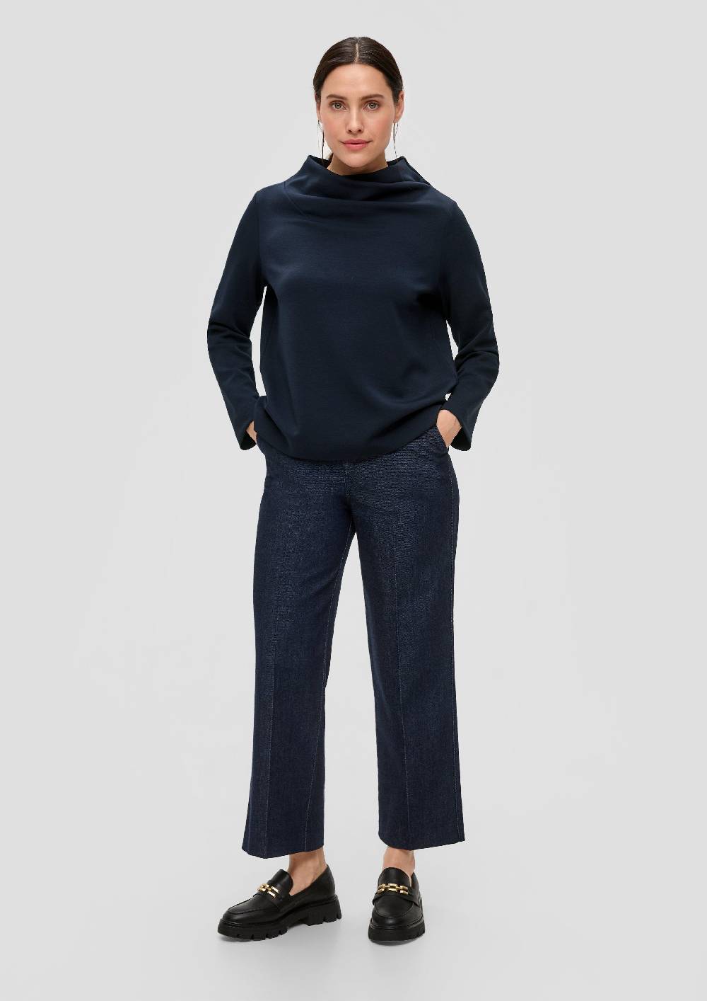 S.Oliver Sweatshirt mit Wasserfall-Kragen Günstiger Verkauf