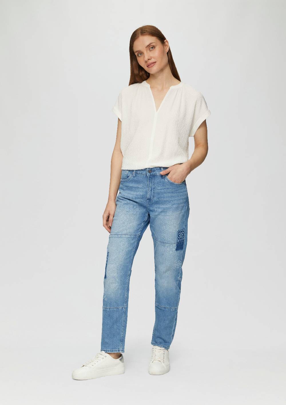 S.Oliver Ankle-Jeans Franciz / Relaxed Fit / Mid Rise / Tapered Leg / Laser-Print Exklusivangebot