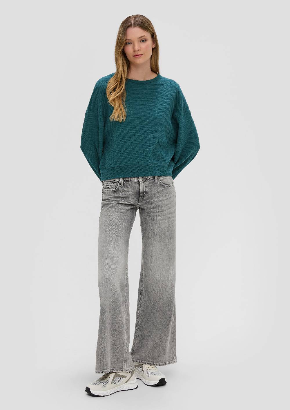 S.Oliver Sweatshirt im Boxy Cut mit Piquéstruktur Osterangebot
