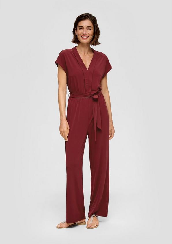 S.Oliver Jersey-Overall mit Stoffgürtel Tiefpreis