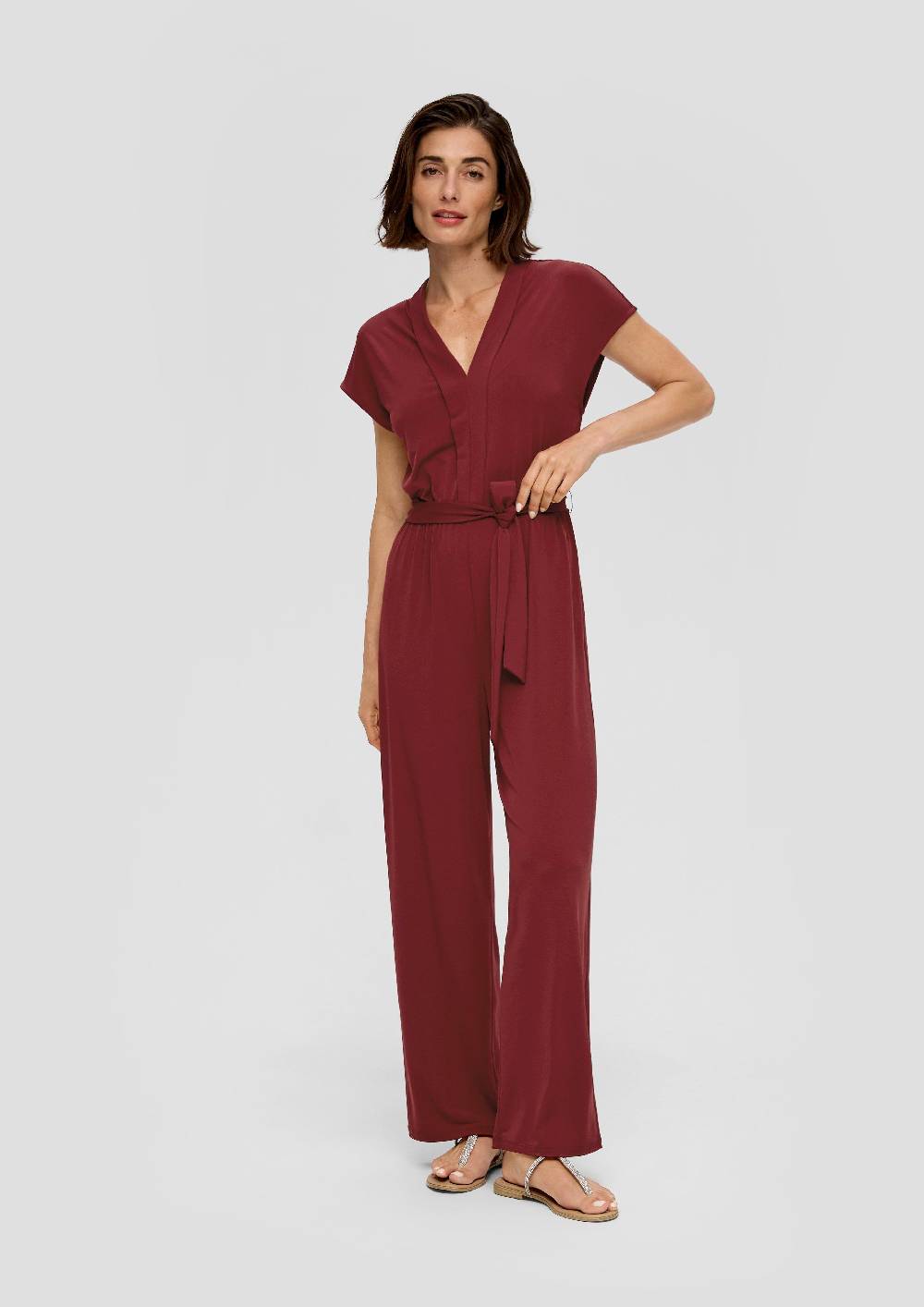 S.Oliver Jersey-Overall mit Stoffgürtel Tiefpreis
