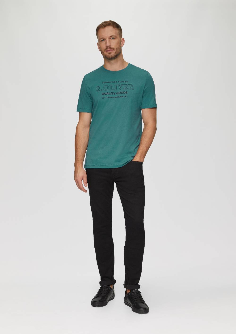 S.Oliver T-Shirt mit Logo-Motiven aus reiner Baumwolle Riesige Rabatte
