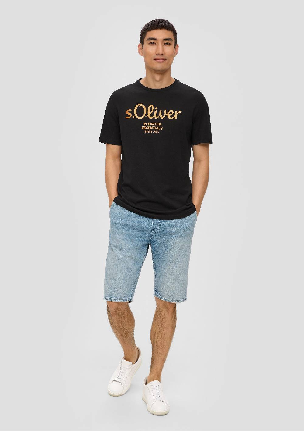 S.Oliver T-Shirt aus Baumwolle mit Label-Print Online