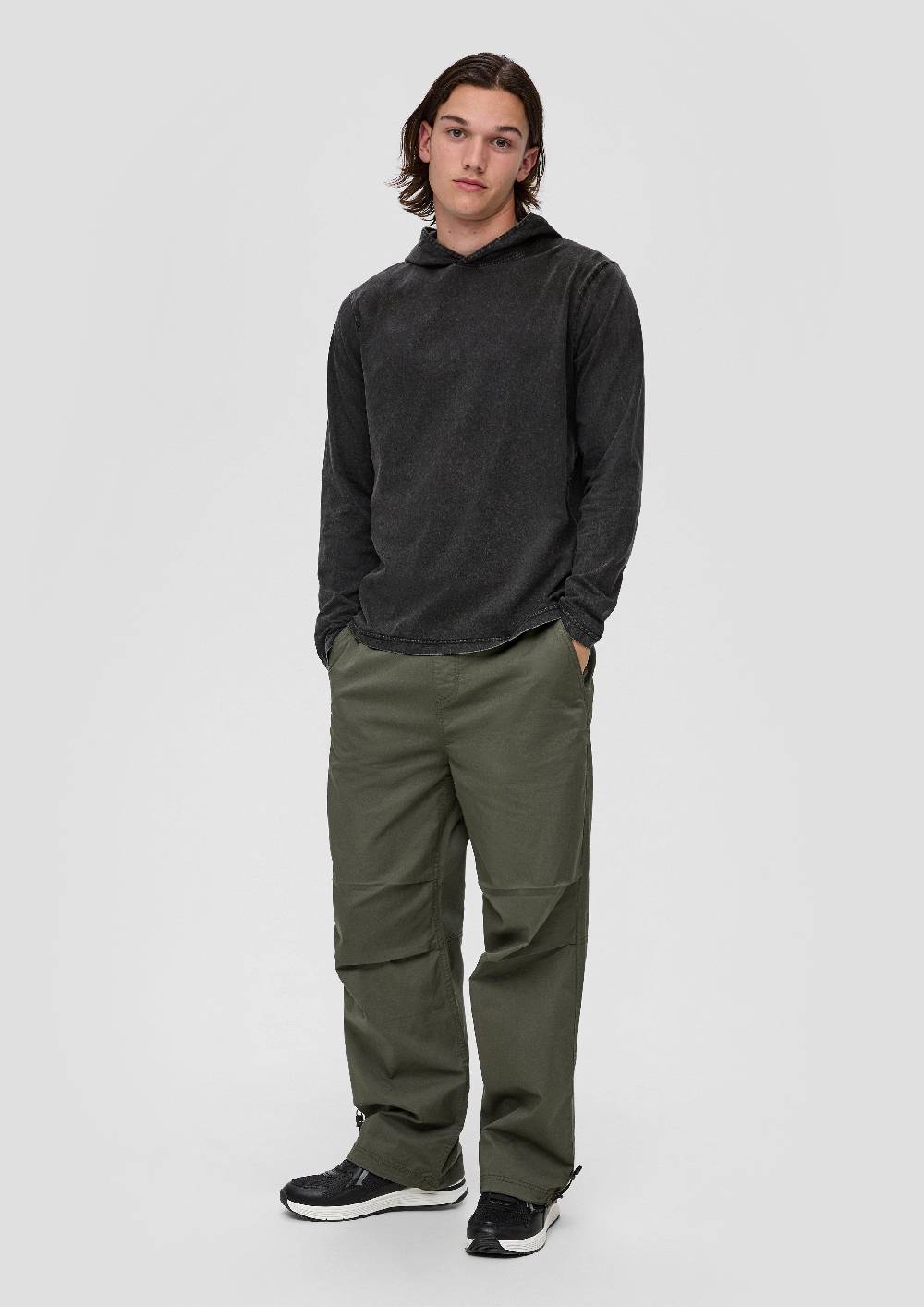 S.Oliver Gewaschenes Longsleeve mit Kapuze Blitzverkäufe