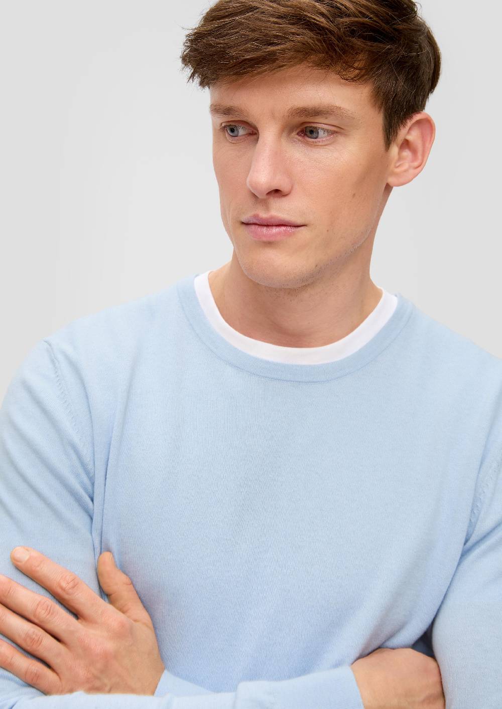 S.Oliver Strickpullover aus Seide mit Crew Neck Fabrik Onlineshop