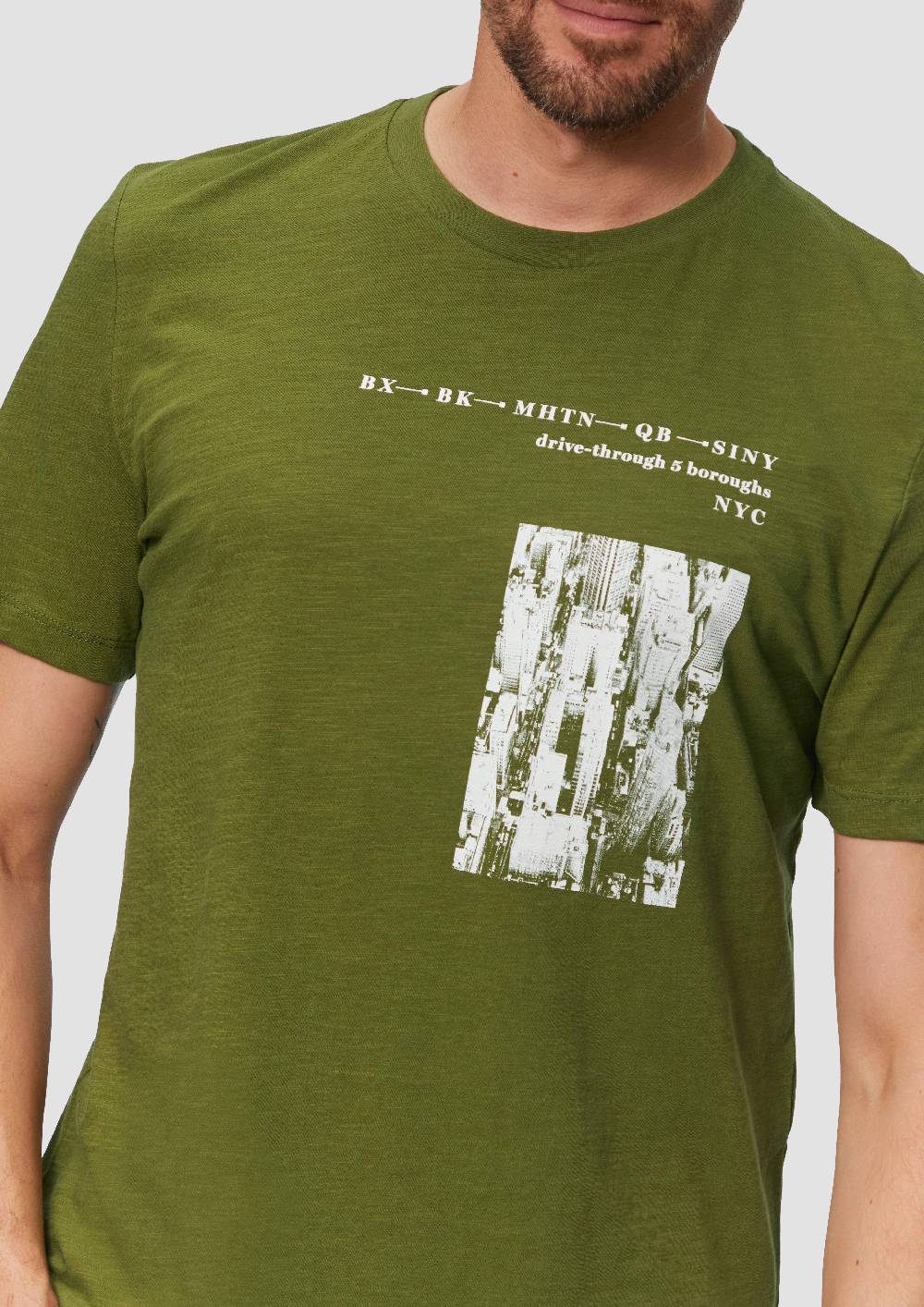 S.Oliver Printshirt aus Baumwolle mit Flammgarnstruktur Saisonschlussverkauf