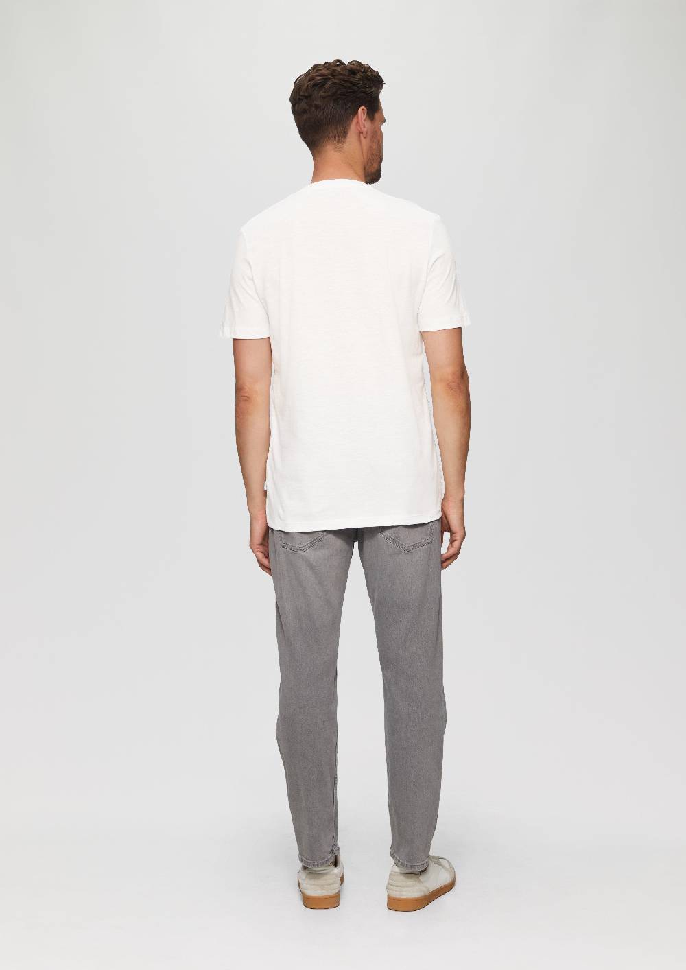 S.Oliver Baumwollshirt mit V-Ausschnitt und Flammgarnstruktur Cyber Monday