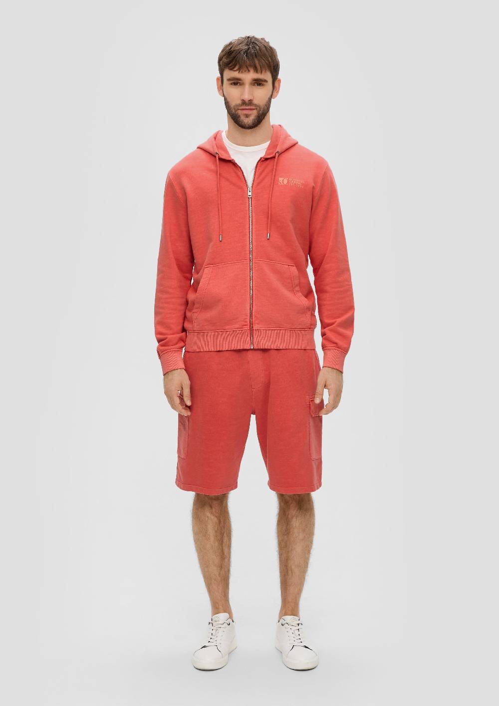S.Oliver Sweatshirtjacke mit Garment Dye und Kapuze Räumungsverkauf