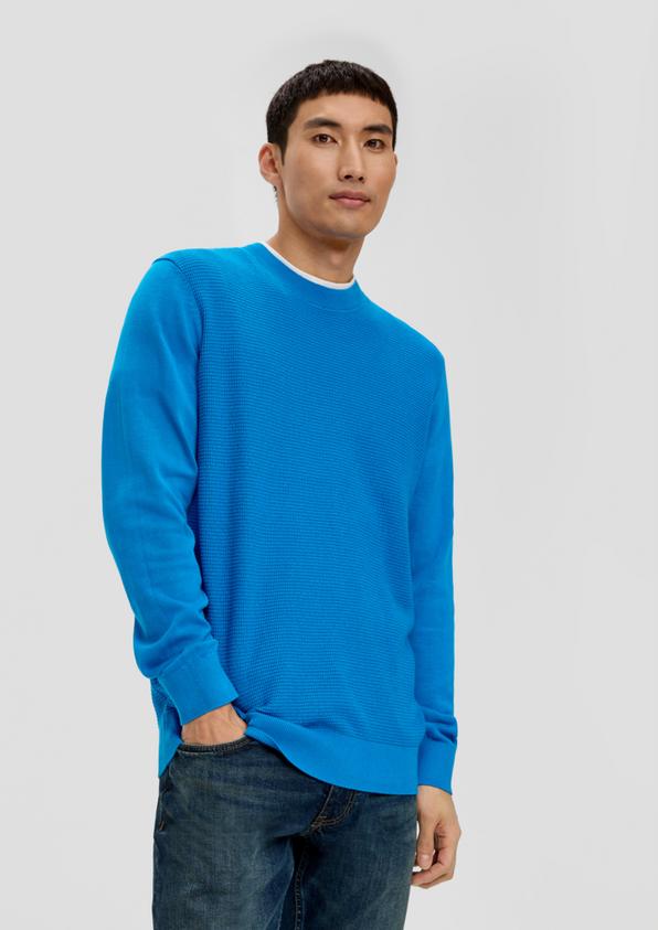 S.Oliver Strickpullover mit Waffelpiqué-Muster Kostenlose Rückgabe